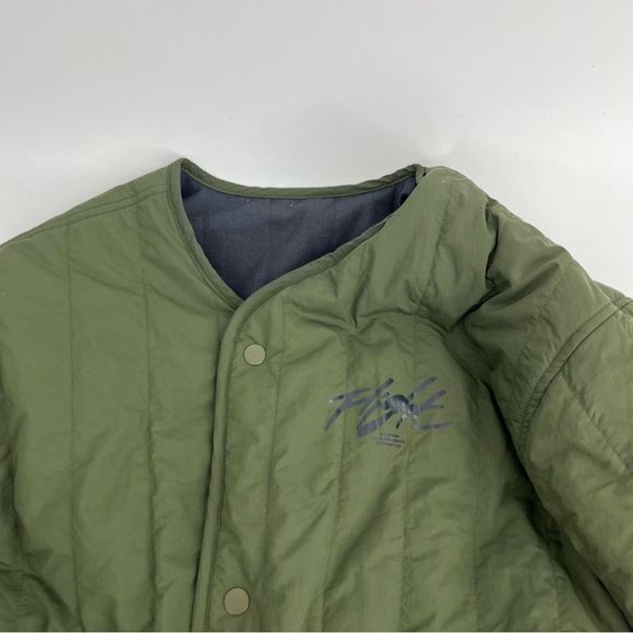 Nike Air Jordan Jacket Mens Medium Black Green Flight Heritage Reversible Liner - Picture 5 of 13